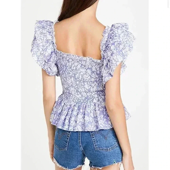 Love The Label Smocked Ruffle Square Neck Top - Picture 6 of 9